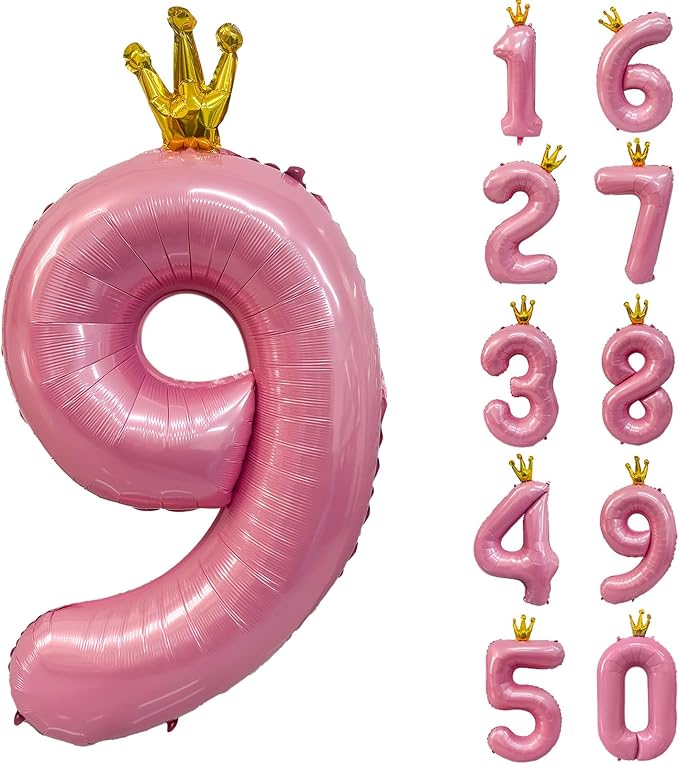 40 inch Pink Number 9 Balloon by Yeodong