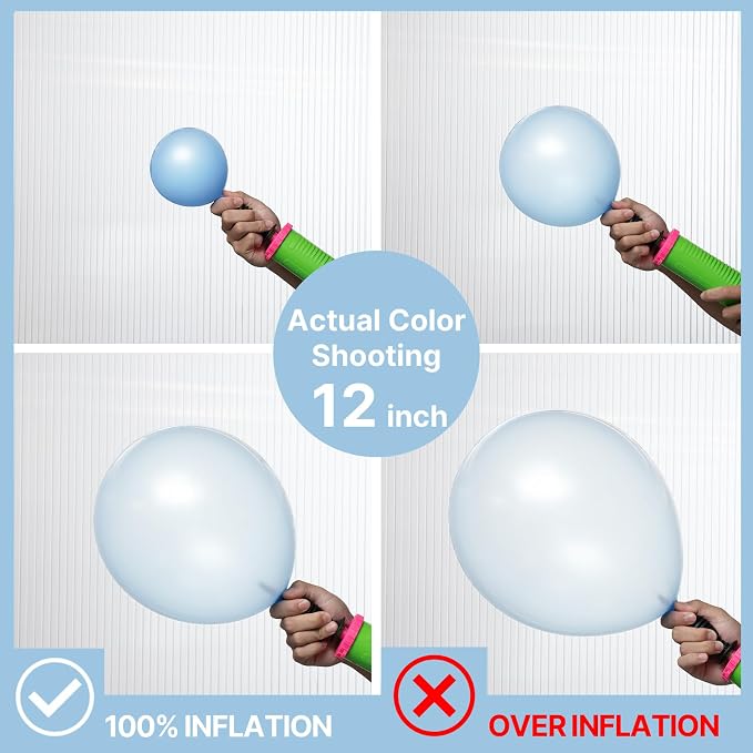 PartyWoo Pearl Light Blue Balloons 50pcs Baby Pastel Blue Color | 12 Inch - Image 3