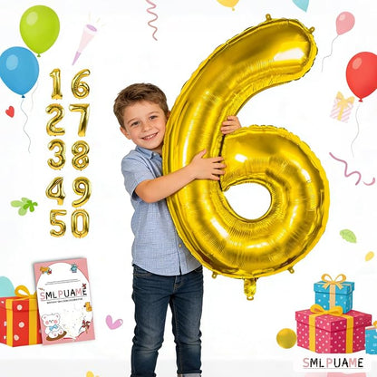 40 inch Number Balloon 0-9 Gold Large Number 9 Balloons, Digital Balloons - Image 5