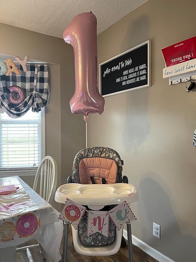 1 Balloon Numbers Birthday Decorations, 40In Pink Balloons - Image 3