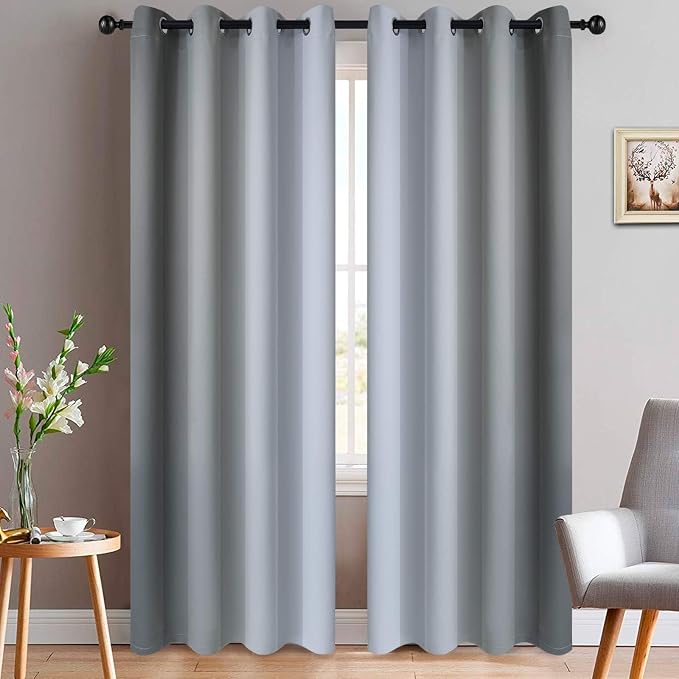 Yakamok Ombre Curtains Grey and Greyish White by Yakamok