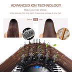 One Step Hair Dryer & Volumizing Hot Air Brush, Blow Dryer, Ceramic Straightener, Curler & Hot Comb 4 in 1 Salon Ionic Brush, Hair Styling Tools, Black