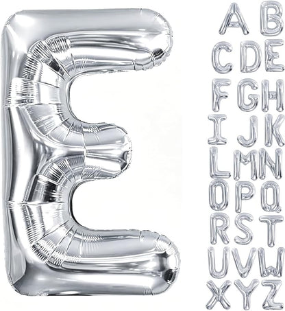 40 Inch Silver Letter Balloon, Large Foil Alphabet Balloons Birthday by Aeniaza