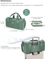 Gym Bag for Women Girls with Shoe Compartment & Wet Pocket - Duffle Bag for Travel Sports Fitness Workout Athletic, 19"-Medium, Olive Green