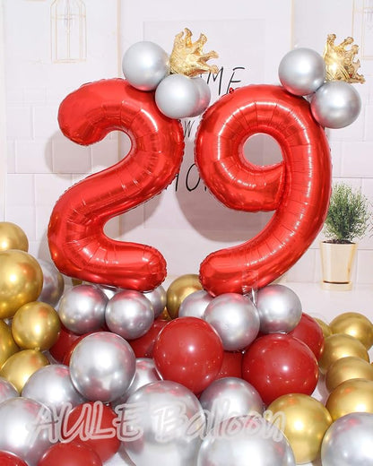 AULE 40 Inch Red 29 Balloon Number Foil 0-9 Birthday Big Numbers | Birthday - Image 2