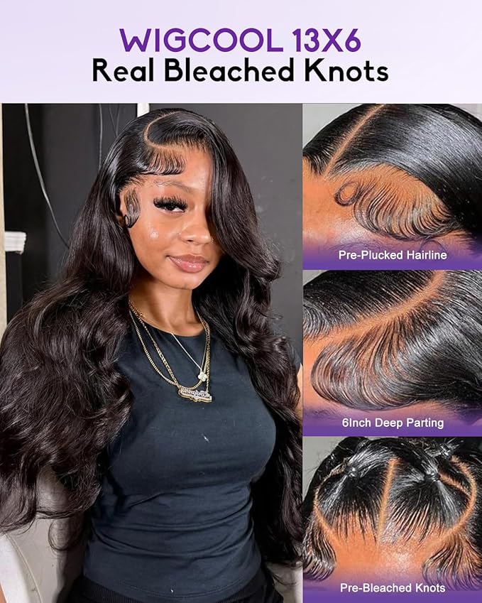 13x6 Body Wave Lace Front Wigs Human Hair Pre Plucked 180 Density HD Transparent Lace Frontal Wigs Human Hair for Women Glueless Wigs No Synthetic Blend Triple Lifespan 3X 30Inch