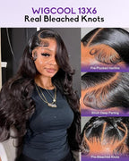 13x6 Body Wave Lace Front Wigs Human Hair Pre Plucked 180 Density HD Transparent Lace Frontal Wigs Human Hair for Women Glueless Wigs No Synthetic Blend Triple Lifespan 3X 24Inch