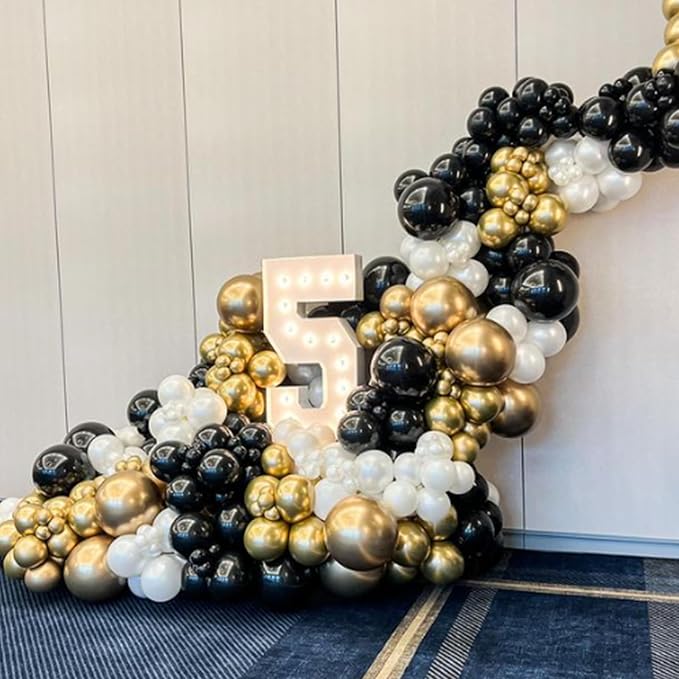 Awenztech 120pcs 5 inch Metallic Gold Latex Balloons | Graduation, Engagement - Image 5