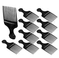 Plastic Hair Pick Comb – Wide Tooth Afro Lift Picks - Pack of 10 Combs - 5.25 Inch - for Styling Lifting Detangling Adding Volume for Long Curly and Thick Hair, Wigs and Beards for Men & Women