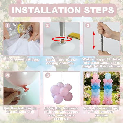 LANGXUN 2 Sets Adjustable 6ft DIY Balloon Column Stand Kits - Image 4