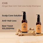 Ginger Beer Hair & Scalp Care Shampoo - for hair loss | Recover Damaged Scalp, Rich with German Beer Yeast for Hair Regrowth and Thickening, Thinning hair, Sulfate free, 16.9 fl oz