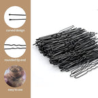 80Pcs Hair Net Set，30 Invisible Elastic Nylon Hair Net，40 U-Shaped Hair Pins and 10 Elastic Hair Ties,Perfect for Ballet Bun, Food Service, and Everyday Use（Black）