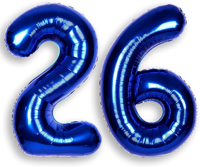 40 Inch Navy Blue Big Number 26 Balloon 0-9 Large Helium | Royal Blue Balloons by SULALABOO