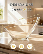 BESTSTAR 54OZ Clear and Gold Gliter Plastic Serving Bowls 8 Pack Angled Disposable Party Bowls for Chips, Salad, Fruit & Candy – Heavy Duty Clear Serving Bowls for Parties, Buffet, Christmas