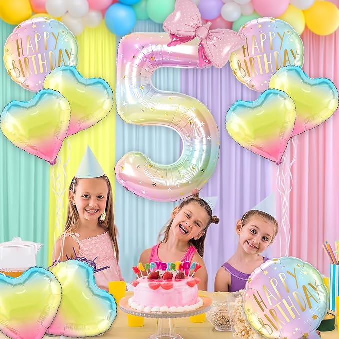 Rainbow Birthday Balloon for Pastel Rainbow Theme Birthday Party Decorations - Image 3