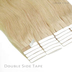 Lacer Remy Hair Extensions Tape in - 16 Inch Platinum Blonde Human Hair Tape in Extensions Natural PU Skin Weft 100% Real Virgin Human Hair 50g 20pcs/set