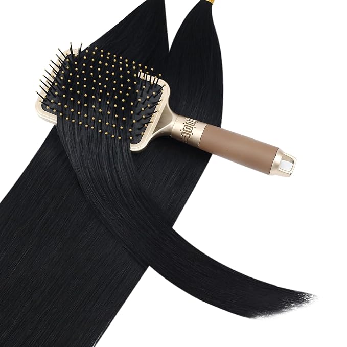 YoungSee U Tip Hair Extensions Black U Tip Hair Extensions Human Hair 22 Inch U Tips Human Hair Extensions Jet Black Keratin Hair Extension Real Human Hair Pre Bonded Extension for Wedding 50s/50g