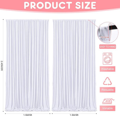 Asee'm White Backdrop Curtains Drapes - Image 2