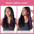 WENNALIFE Tape in Hair Extensions Human Hair Purple Tape in Extensions, 10pcs 20g 12 inch Remy Invisible Tape Ins Straight Colored Soft Real Human Hair Tape in Extensions Refill Set Extensions