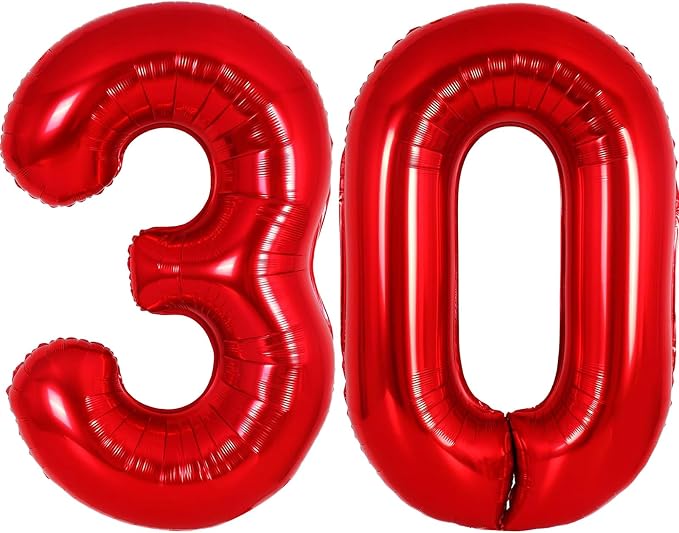 Number Balloons Red Party Balloon by United-UnicornsParty