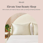 Kitsch Satin Pillowcase with Zipper for Hair & Skin, Softer Than Silk Pillow Cases Queen, Wrinkle-Free, Smooth and Cooling Satin Pillow Covers, Standard Size 19"x26" - Sage