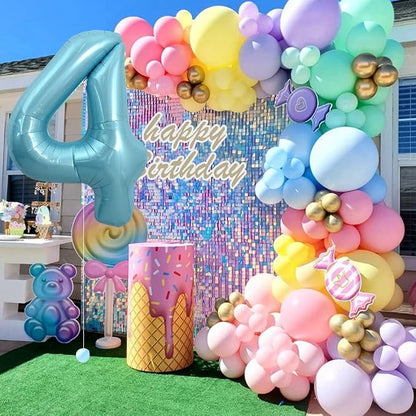 TONIFUL 40 Inch Light Blue Large Numbers Balloons 0-9, Number 4 Digital Helium - Image 4