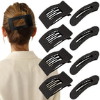Velscrun Flat Hair Clips for Women Girls, 2 Styles 8 Pcs Lay Flat Claw Clips, Strong Hold French Duck Billed Large Side Hair Jaw Clip for All Hair Types, Fashion Trendy Hair Accessories Black