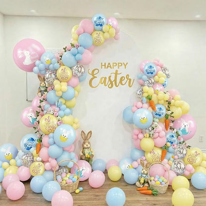 Easter Printed Balloons, 12 Inch Cute Bunny Rabbit Eggs Pastel Confetti - Image 5