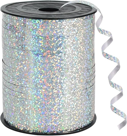 BEISHIDA 500 Yards Silver Ribbon Curling Crimped, Balloon String Shiny Metallic by Beishida