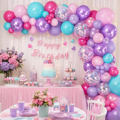 Metallic Chrome Purple Pearl Pink Maca Teal Blue Latex Balloons - Image 4
