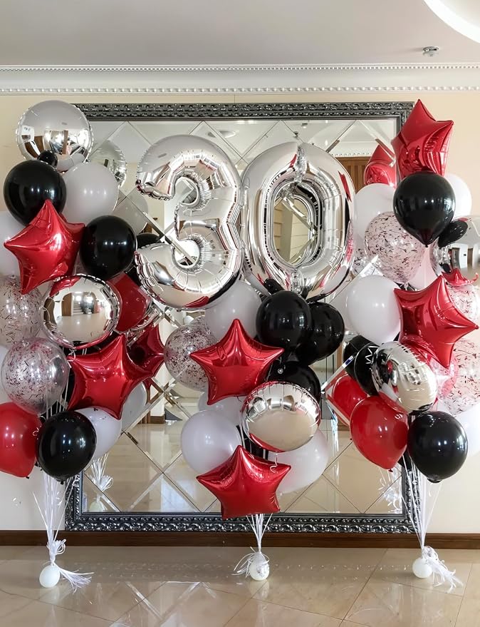 Red Star Balloons, Glitter Star Foil Balloon | 20Pcs 18 Inch Star Balloons - Image 6