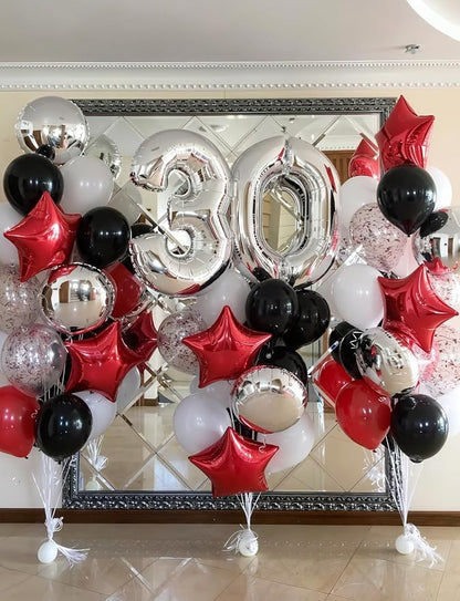 Red Star Balloons, Glitter Star Foil Balloon | 20Pcs 18 Inch Star Balloons - Image 6