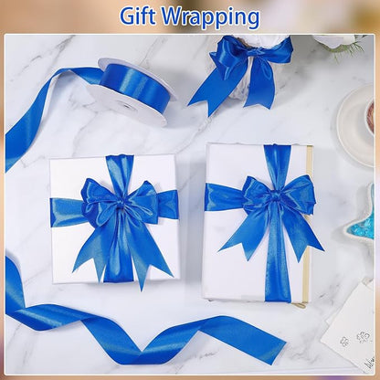 woric Royal Blue Ribbon 1 1/2 Inch 60 Yards Blue Satin Ribbons | Graduation - Image 3