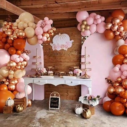 Fall Balloon Arch Kit for Little Pumpkin Baby Shower Decorations | Pink Burnt - Image 3