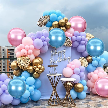 6Pcs Blue Pink Round Foil Balloons, Giant 4D Round Ball Balloon, 22 Inch - Image 5