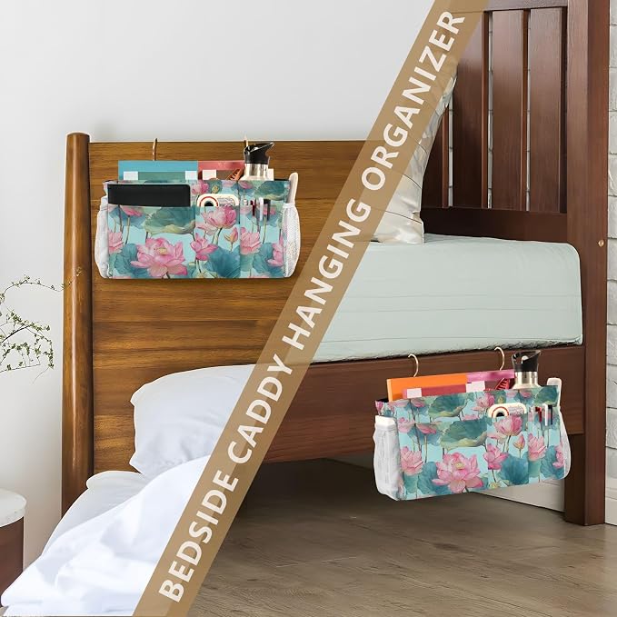 Bedside Caddy Hanging Bunk Bed Caddy Bed Organizer Hanging Pocket - Image 7