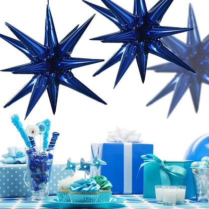 TONIFUL 4 Pcs Star Balloons Navy Blue Foil Explosion Party Decoration | Large - Image 6