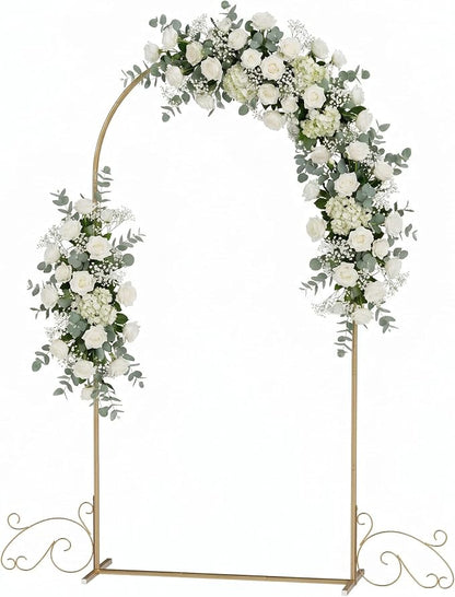 7.2FT Gold Wedding Arch Backdrop Stand, Heavy Duty Metal Half Arch by Unknown