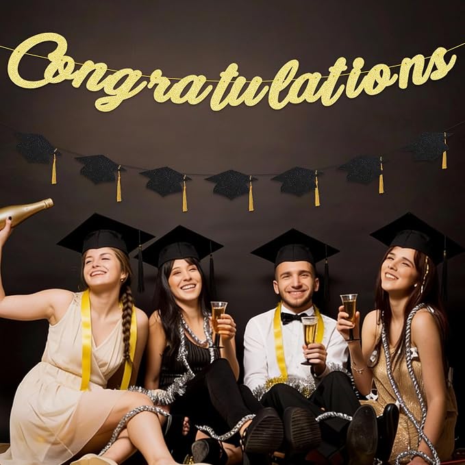 Congratulations Banner Pre-Strung Grad Cap Banner Graduation Decorations 2026 2 - Image 6
