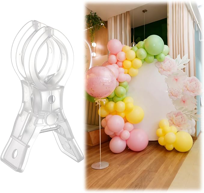 LemonRoad 1 Pack Large Balloon Arch Clips Plastic Transparent Backdrop Spring by Unknown