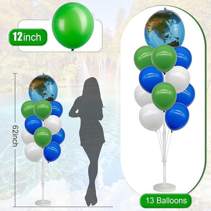 Gejoy 2 Sets 62" Large Globe Balloons Tower Stand Kit, Entire Balloon Column Kit - Image 5
