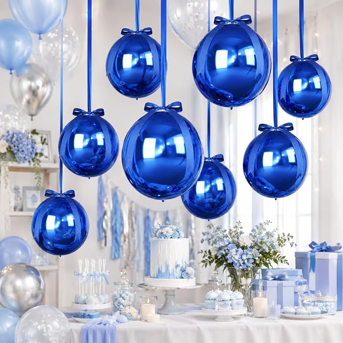 Navy Blue Round Foil Balloons - Image 8