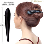 RC ROCHE 6 Pcs Duck Bill Alligator Hair Clips for Women Sectioning Flat Claw Long Thick Hair Inner Teeth Curved Styling Jaw Strong Secure Grip Salon, Large Black