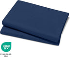 Bare Home Microfiber Pillow Cases - Toddler Size Set of 2 Cooling Pillowcases Double Brushed Dark Blue Pack Easy Care (Toddler Pillowcase 2, Dark Blue)