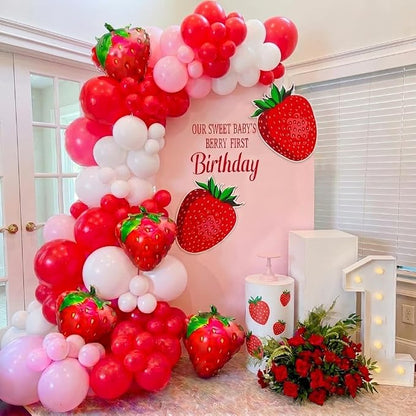 240pcs Strawberry Balloon Arch Garland Kit by Unknown