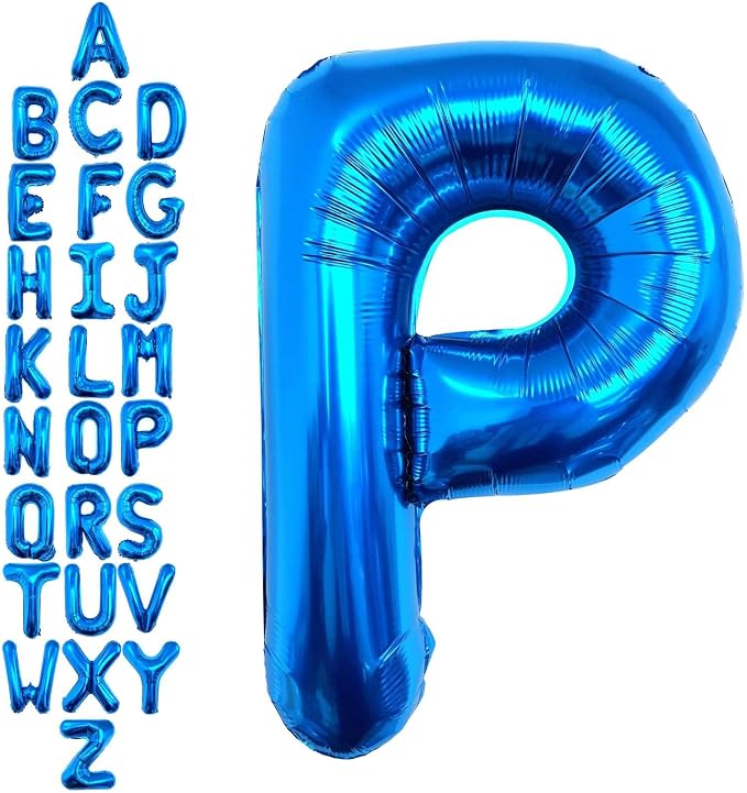 40 Inch Blue Letter P Balloons, DIY Phrase Foil Alphabet Letter P Balloons DIY by LHOAVWE