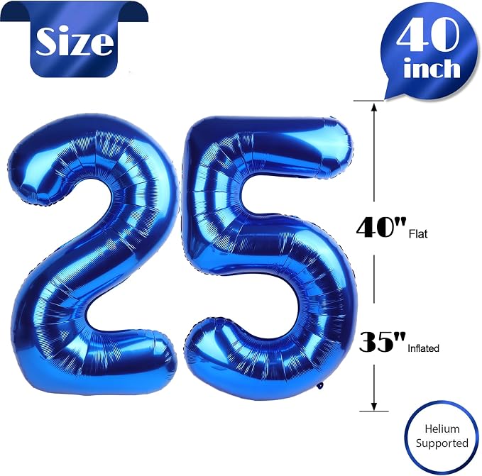 Navy Blue Number 25 Balloon 40 Inch - Image 5