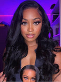 Julia Hair Body Wave Glueless 13x4 Lace Front Wigs Human Hair 12A Pre Cut Lace Frontal Wig Pre Bleached Bye Bye Knots Pre Everything Put on and Go 180% Density Fast Wear Wigs Natural Color 22 Inch