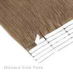 Lacer Hair Extensions Tape in Human Hair Chestnut Brown Skin Weft Remy Tape in Hair Extensions 20 Inch Full Thick Ends Adhesive Hair Pieces for Women 50g/20pcs