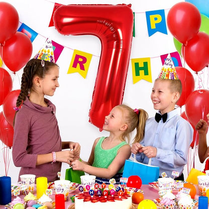 Red Number 7 Balloon 40 Inch, Big Large Foil Helium Number Balloons, Jumbo - Image 4